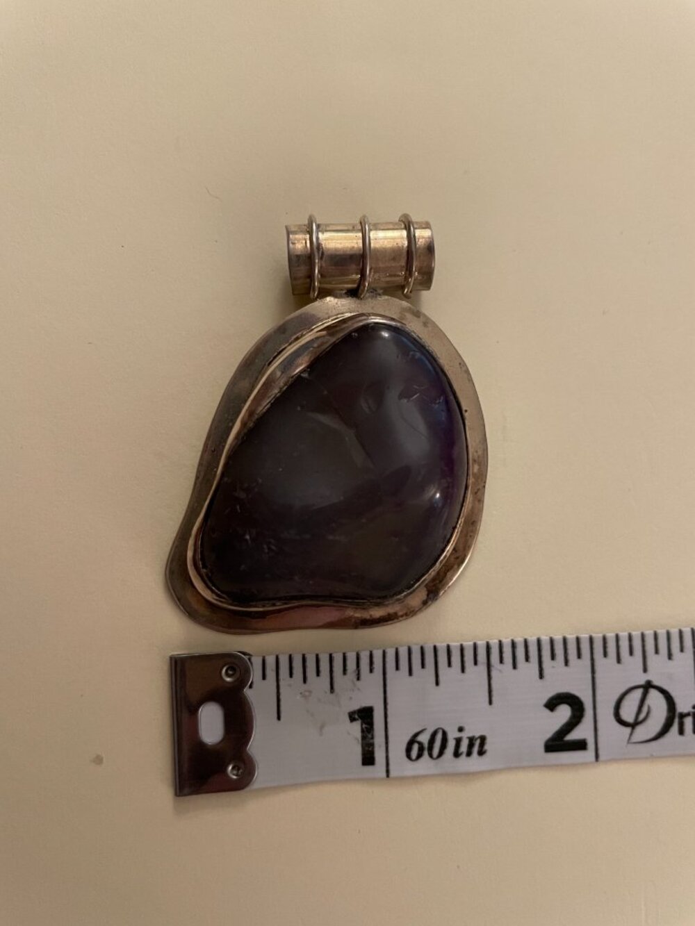 LAST Vintage Sterling Silver Pendant Amethyst Cluster OOAK Handmade 31 grs - Picture 6 of 10